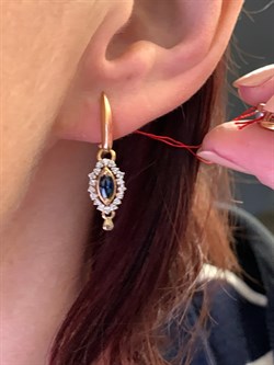 *Серьги Сапфир цв Красное арт. 23437-102-414 (вес 4,41 г) - фото 330978