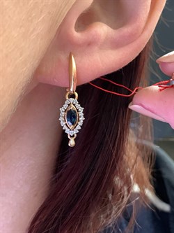 *Серьги Сапфир цв Красное арт. 23437-102-414 (вес 4,41 г) - фото 330979