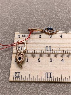 *Серьги Сапфир цв Красное арт. 23437-102-414 (вес 4,41 г) - фото 330981