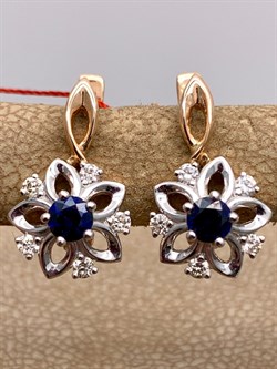 *Серьги Сапфир цв Красное арт. 21302-102-217 (вес 3,64 г) - фото 330993