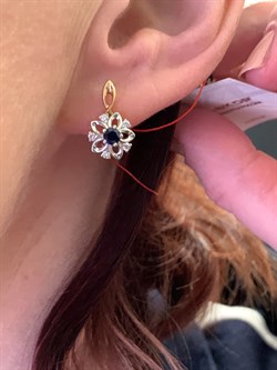 *Серьги Сапфир цв Красное арт. 21302-102-217 (вес 3,64 г) - фото 330997