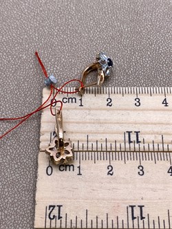 *Серьги Сапфир цв Красное арт. 21302-102-217 (вес 3,64 г) - фото 330998