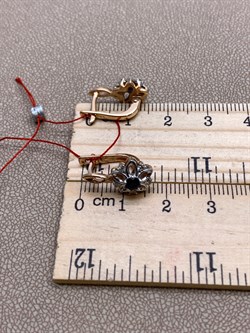 *Серьги Сапфир цв Красное арт. 21302-102-217 (вес 3,64 г) - фото 330999