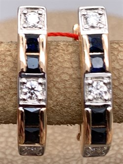 *Серьги Сапфир цв Красное арт. 22586-102-727 (вес 3,5 г) - фото 331108