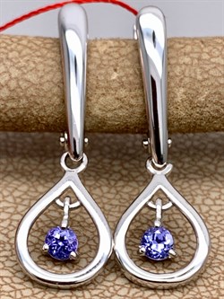 *Серьги Танзанит цв Белое арт. 23810-204-058 (вес 3,06 г) - фото 331111