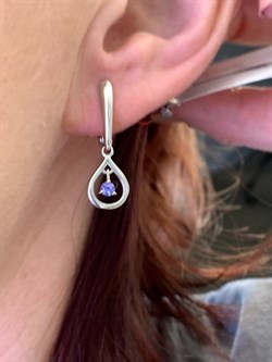 *Серьги Танзанит цв Белое арт. 23810-204-058 (вес 3,06 г) - фото 331114