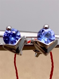 *Пусеты Танзанит цв Белое арт. 24188-204-355 (вес 1,43 г) - фото 331179