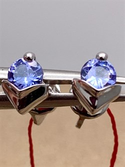 *Пусеты Танзанит цв Белое арт. 24188-204-355 (вес 1,43 г) - фото 331180