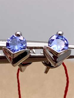 *Пусеты Танзанит цв Белое арт. 24188-204-355 (вес 1,43 г) - фото 331181