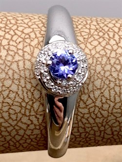 *Кольцо р.18,5 Танзанит цв Белое арт. 13030-204-219 (вес 1,87 г) - фото 331441