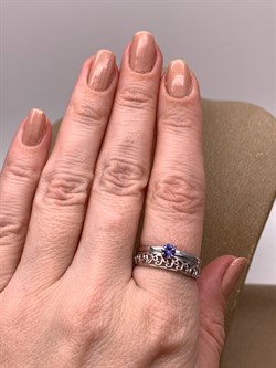 *Кольцо р.19 Танзанит цв Белое арт. 13795-204-593 (вес 2,57 г) - фото 331466