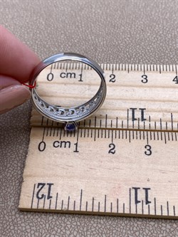 *Кольцо р.19 Танзанит цв Белое арт. 13795-204-593 (вес 2,57 г) - фото 331467