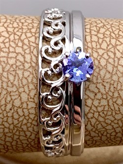 *Кольцо р.19,5 Танзанит цв Белое арт. 13795-204-188 (вес 2,48 г) - фото 331474