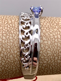 *Кольцо р.19,5 Танзанит цв Белое арт. 13795-204-188 (вес 2,48 г) - фото 331475