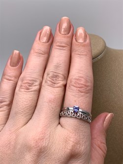 *Кольцо р.19,5 Танзанит цв Белое арт. 13795-204-188 (вес 2,48 г) - фото 331477