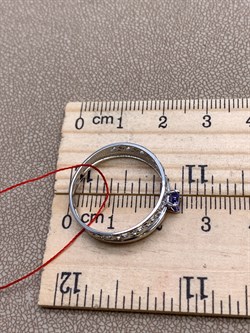 *Кольцо р.19,5 Танзанит цв Белое арт. 13795-204-188 (вес 2,48 г) - фото 331480