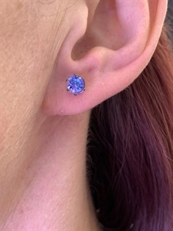 *Пусеты Танзанит цв Белое арт. 2231-204-211 (вес 1,63 г) - фото 331489