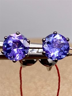 *Пусеты Танзанит цв Белое арт. 2231-204-211 (вес 1,63 г) - фото 331491