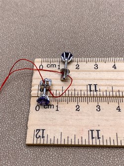 *Пусеты Танзанит цв Белое арт. 2231-204-211 (вес 1,63 г) - фото 331493