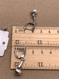 *Серьги Микс Марказит Жемчуг арт. HE1514-185 вес 5,89 г - фото 331520