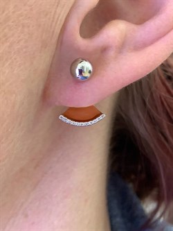 *Серьги Пусеты Белый Бр цв Красное, белое арт. 24172-100-203, (вес 4,26 г) - фото 331554 *Серьги Пусеты Белый Бр цв Красное, белое арт. 24172-100-203, (вес 4,26 г) - фото 331554