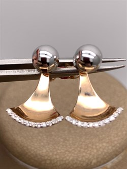 *Серьги Пусеты Белый Бр цв Красное, белое арт. 24172-100-203, (вес 4,26 г) - фото 331556 *Серьги Пусеты Белый Бр цв Красное, белое арт. 24172-100-203, (вес 4,26 г) - фото 331556