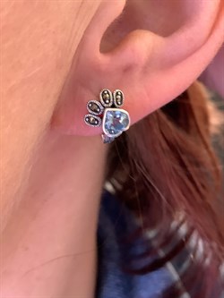 *Серьги Микс Марказит Голубой Топаз арт. HE1617-966 вес 3,34 г - фото 331629 *Серьги Микс Марказит Голубой Топаз арт. HE1617-966 вес 3,34 г - фото 331629