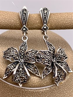 *Серьги Марказит арт. HE690-624 Вес 10,15 г - фото 331976