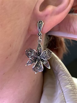 *Серьги Марказит арт. HE690-624 Вес 10,15 г - фото 331978