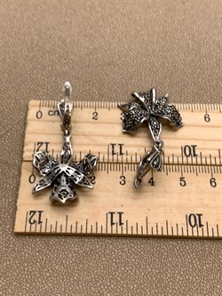 *Серьги Марказит арт. HE690-624 Вес 10,15 г - фото 331980