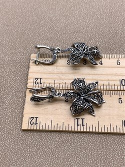 *Серьги Марказит арт. HE690-624 Вес 10,15 г - фото 331981