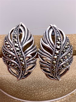 *Серьги Марказит арт HE997-256 вес 6,63 г - фото 332063