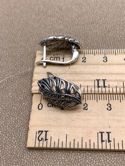 *Серьги Марказит арт HE997-256 вес 6,63 г - фото 332065