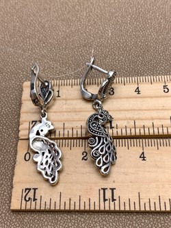 *Серьги Жар Птицы Марказит арт HE1546-393 вес 7.93 г - фото 332095