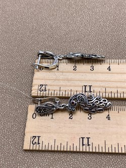 *Серьги Жар Птицы Марказит арт HE1546-393 вес 7.93 г - фото 332096