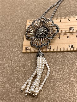 *Колье р.60 Микс Марказит Жемчуг арт. FPN001-481 вес 29,59 г - фото 332214 *Колье р.60 Микс Марказит Жемчуг арт. FPN001-481 вес 29,59 г - фото 332214