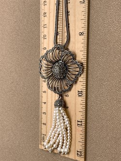 *Колье р.60 Микс Марказит Жемчуг арт. FPN001-481 вес 29,59 г - фото 332216 *Колье р.60 Микс Марказит Жемчуг арт. FPN001-481 вес 29,59 г - фото 332216