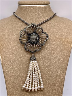 *Колье р.50 Микс Марказит Жемчуг арт. FPN001-696 вес 27.95 г - фото 332229 *Колье р.50 Микс Марказит Жемчуг арт. FPN001-696 вес 27.95 г - фото 332229