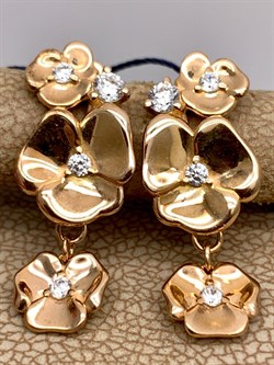 *Серьги Белый Фианит арт. 02-1667/00КЦ-06-553 вес 3,48 г - фото 332286