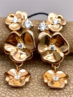 *Серьги Белый Фианит арт. 02-1667/00КЦ-06-553 вес 3,48 г - фото 332288