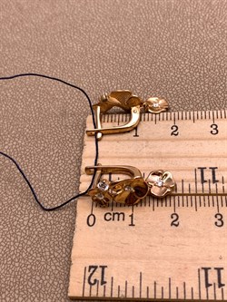 *Серьги Белый Фианит арт. 02-1667/00КЦ-06-553 вес 3,48 г - фото 332291