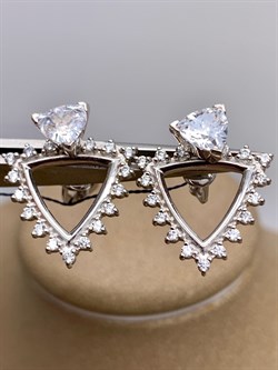 *Серьги Пусеты Трансформеры Белый Фианит арт. 02-0786/00КЦ-00-456 вес 4,57 г - фото 332296 *Серьги Пусеты Трансформеры Белый Фианит арт. 02-0786/00КЦ-00-456 вес 4,57 г - фото 332296