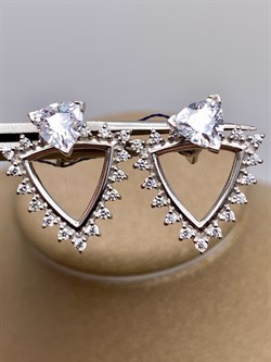 *Серьги Пусеты Трансформеры Белый Фианит арт. 02-0786/00КЦ-00-456 вес 4,57 г - фото 332297 *Серьги Пусеты Трансформеры Белый Фианит арт. 02-0786/00КЦ-00-456 вес 4,57 г - фото 332297