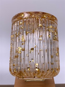 Стакан с крышкой р-р 7*8,5 см Янтарь Золотая поталь арт 250303 вес 178,85 гр - фото 332348