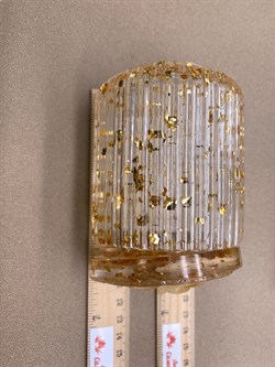 Стакан с крышкой р-р 7*8,5 см Янтарь Золотая поталь арт 250303 вес 178,85 гр - фото 332349