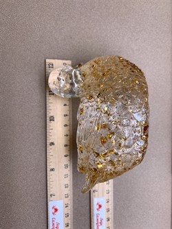 Кашпо Утка Янтарь Золотая поталь арт 250403 вес 178,79 гр - фото 332359