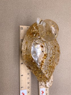 Кашпо Утка Янтарь Золотая поталь арт 250403 вес 178,79 гр - фото 332360