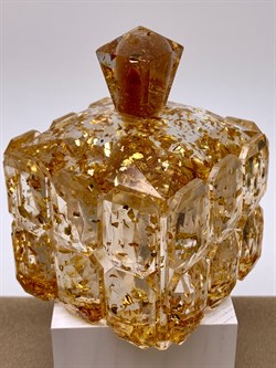 Шкатулка р.5,3-8,2 Янтарь Золотая поталь арт 250404 вес 159,27 гр - фото 332374