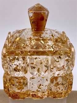 Шкатулка р.5,3-8,2 Янтарь Золотая поталь арт 250404 вес 159,27 гр - фото 332375