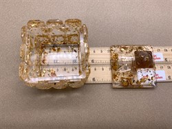 Шкатулка р.5,3-8,2 Янтарь Золотая поталь арт 250404 вес 159,27 гр - фото 332379